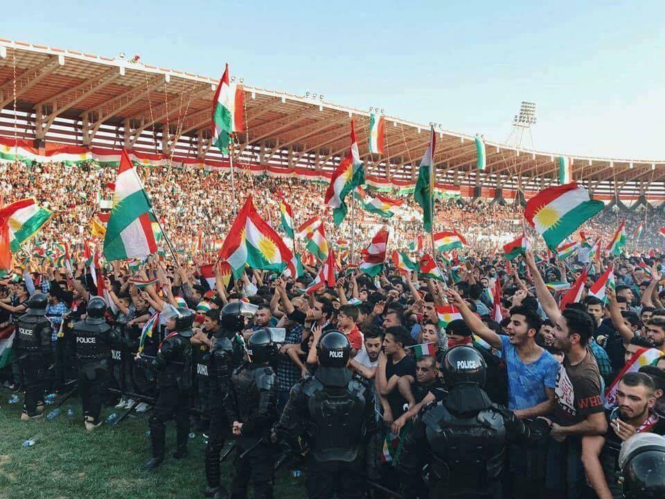 The President of the Kurdistan Region Masoud Barzani addressed thousands of people at the Zakho Stadium, Zakho, Kurdistan Region, Sep. 14, 2017. (Photo: Social Media)